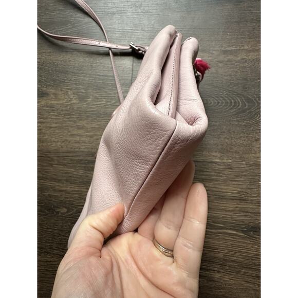 FOSSIL CARLY ZB7560 Convertible Crossbody Pink Leather MINI Bag Clutch Wristlet - Picture 12 of 16